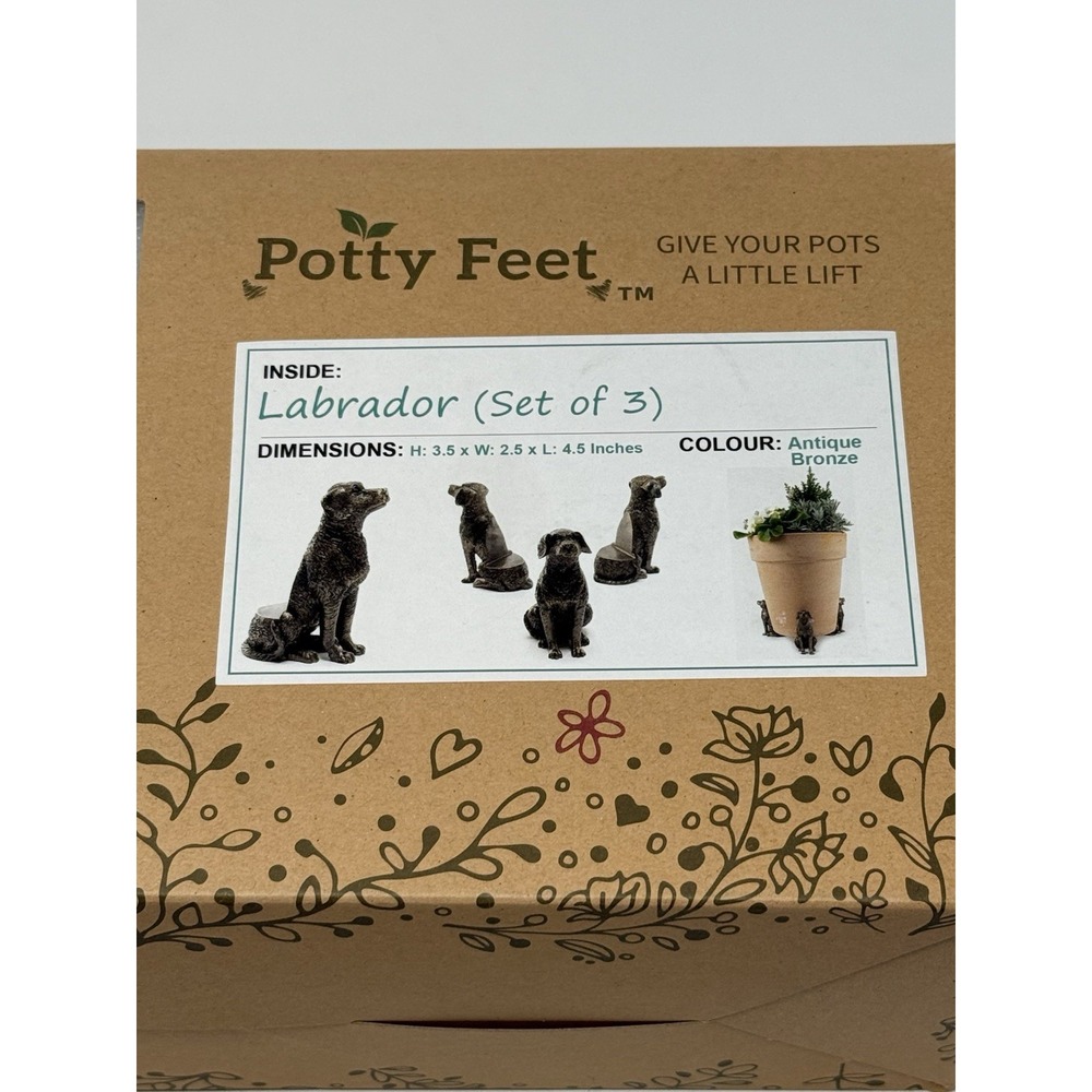 Labrador Plant Pot Feet For Planters Antique Bronze 8.5CM X 5.5CM X 11.5CM